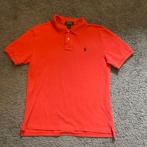 Boys polo shirt - reddish/pink- size L(14-16)